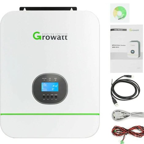 سانورتر 3 کیلووات، 24 ولت، 50 آمپر MPPT برند Growatt مدل SPF3000TL HVM-24